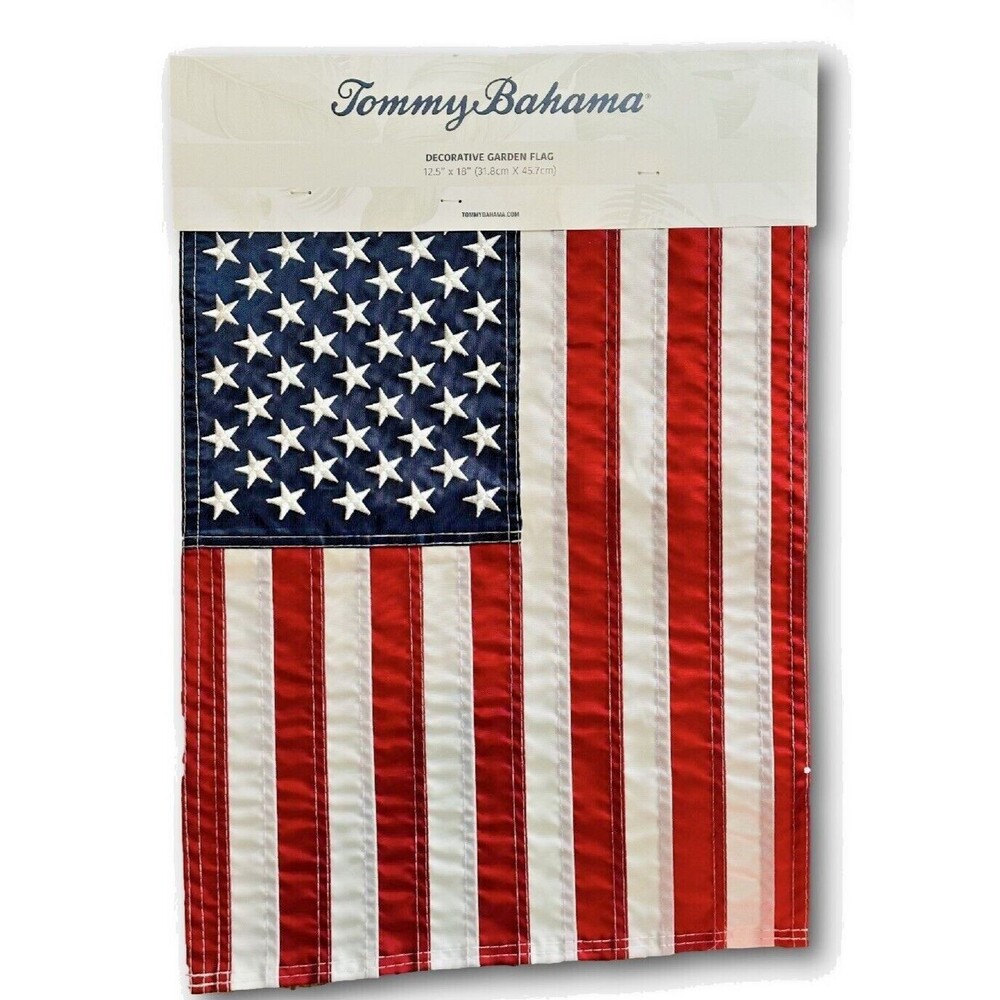 Tommy Bahama Garden Flag USA July 4th American Red White Blue 12.5" x 18"
